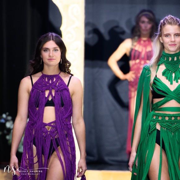 Handmade Macrame Crochet Dress Wings Festival Wear - Picture 11 of 16